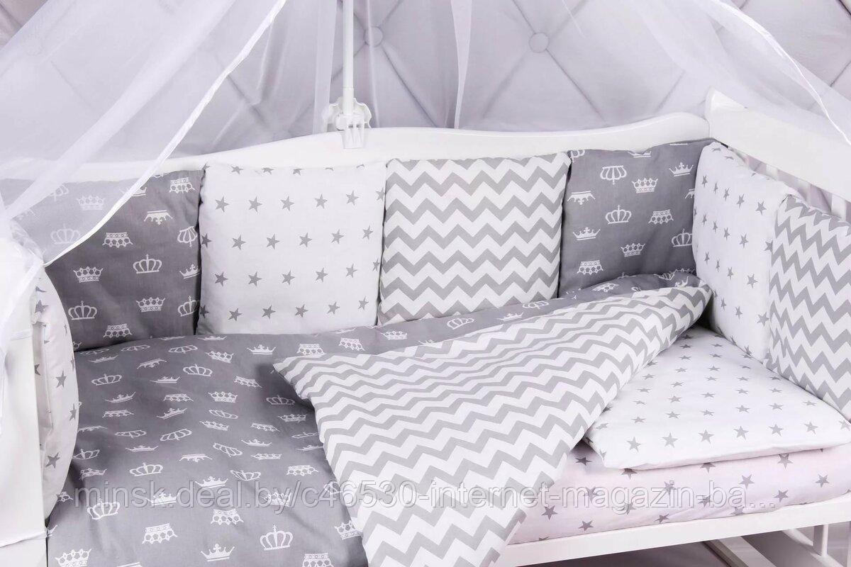 Бортики подушки в кроватку для новорожденных - фото 3 - id-p124453458