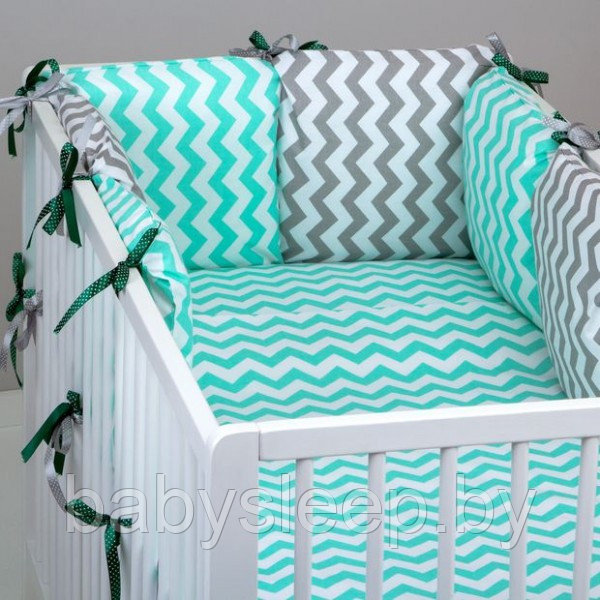 Бортики подушки в кроватку для новорожденных