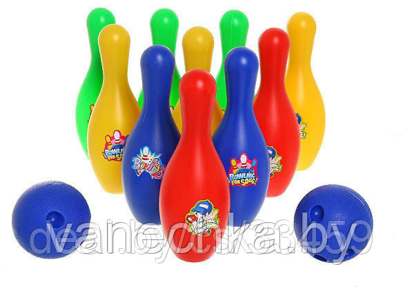 Детский боулинг, набор 2 шар и 9 кеглей.