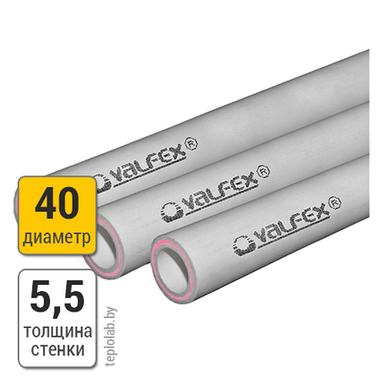 Труба полипропиленовая армированная стекловолокном Valfex SDR 7.4 40х5,5, фото 2