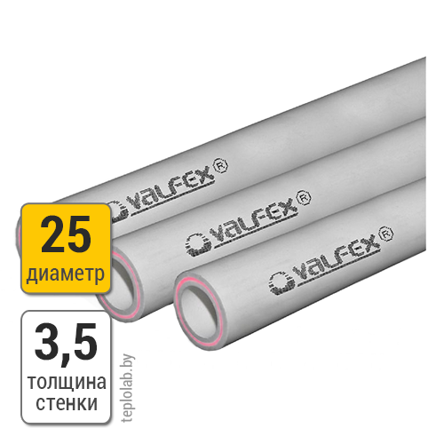 Труба полипропиленовая армированная стекловолокном Valfex SDR 7.4 25х3,5