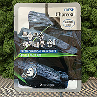 Тканевая маска с древесным углем 3W Clinic Fresh Charcoal Mask Sheet