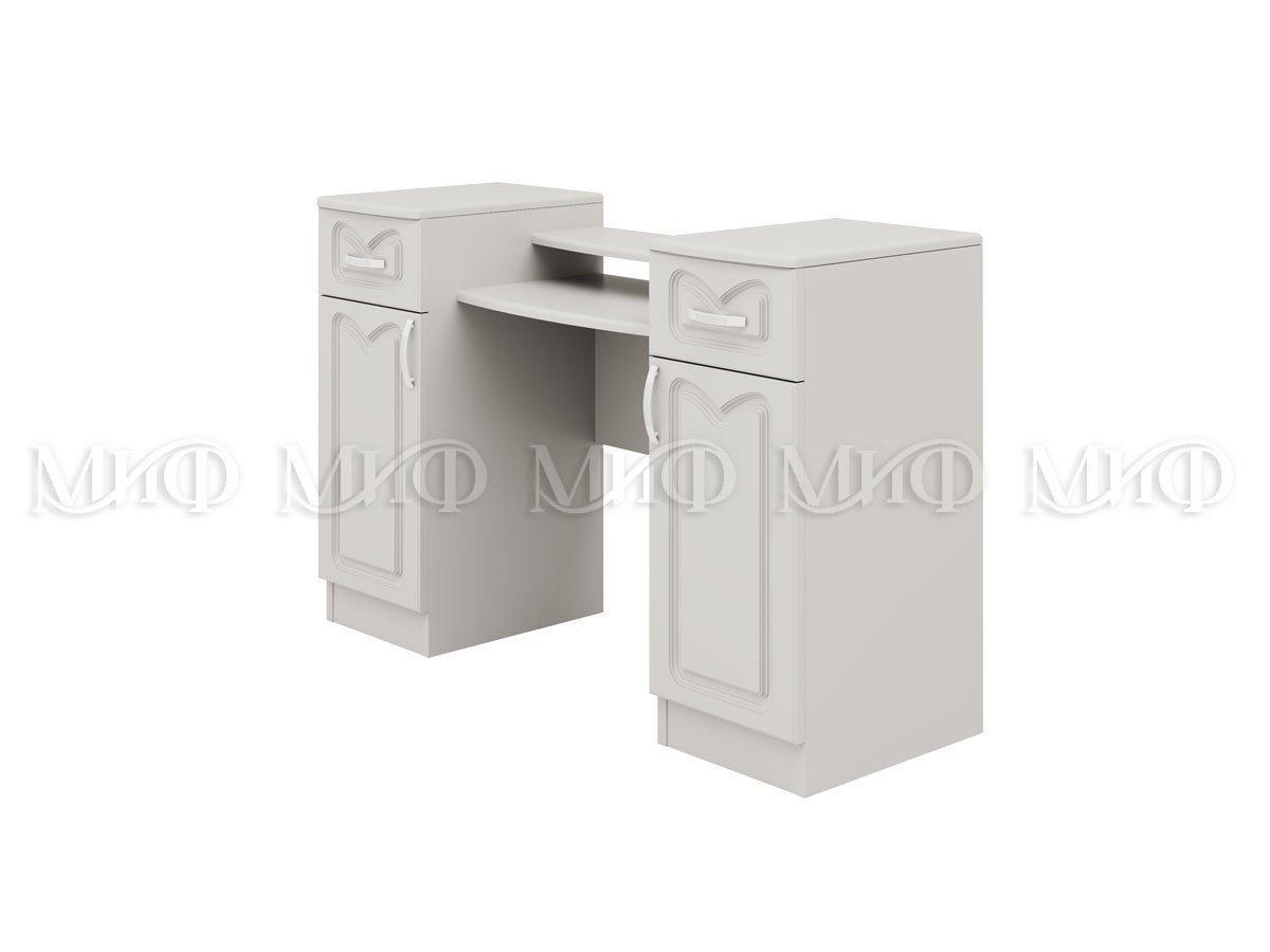 Стол туалетный с зеркалом Натали 1 (белый глянец) фабрика МИФ - фото 1 - id-p124503116