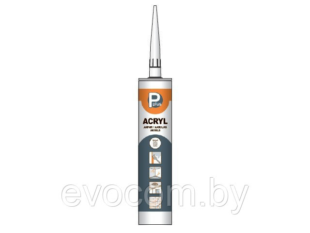 Герметик акриловый P PLUS Acryl (бел.) 280мл