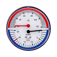 Термогидрометр осевой TH 80 мм (20-120°С) с отсечым клапаном 1/2"НР Afriso