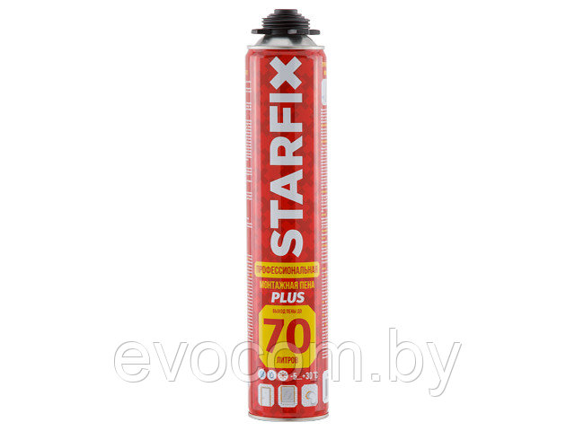 Пена монтажная профессиональная всесезонная STARFIX Foam Pro Plus 70 (890мл) (Выход пены до 70 литров) - фото 1 - id-p124509666