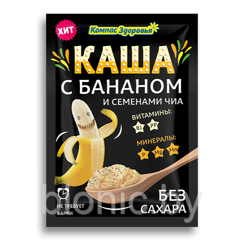 Каша овсяная  с бананом и семенами чиа "Компас здоровья", 30гр 1/10, фото 2