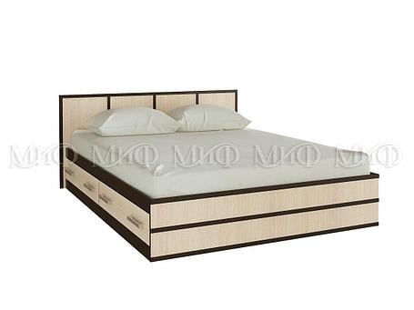 Кровать 1,6 м Сакура (венге и дуб беленый) фабрика Миф, фото 2