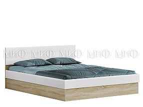 Кровать 1,4 м Фортуна (белый глянец и дуб сонома) фабрика Миф