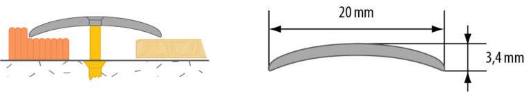 Порог-стык полукруглый 20 мм (LPO 20) латунь полированный 1,0м - фото 2 - id-p124639296