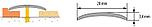 Порог-стык полукруглый 20 мм (LPO 20) латунь ХРОМ 1,0м, фото 2