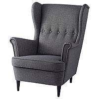 СТРАНДМОН Кресло с подголовником, темно-серый, фото 1
