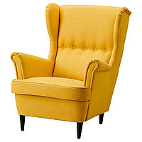 СТРАНДМОН Кресло с подголовником, шифтебу желтый, фото 1