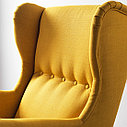 СТРАНДМОН Кресло с подголовником, шифтебу желтый, фото 5