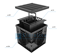Дождеприемник Gidrolica Point ДП-30.30 - пластиковый с решеткой чугунной щелевой