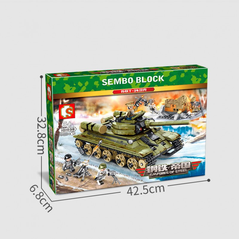 Конструктор Sembo Block 101038 Советский танк T-34 (683 детали) - фото 2 - id-p124661903