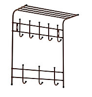 Вешалка с полкой настенная металлическая Ника ВПТ8 (медный антик)
