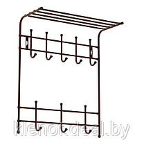 Вешалка с полкой настенная металлическая Ника ВПТ8 (медный антик)
