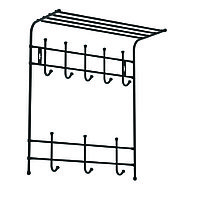 Вешалка с полкой настенная металлическая Ника ВПТ8 (черный)