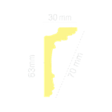 Потолочный плинтус GLANZEPOL GP92 (63*30*2000мм), фото 2