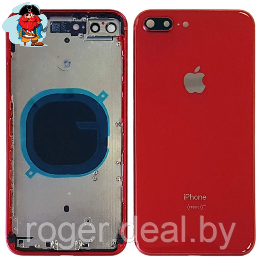 Корпус (задняя крышка, рамка, сим-лоток) для Apple iPhone 8 Plus, цвет: красный - фото 1 - id-p124663530