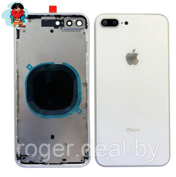 Корпус (задняя крышка, рамка, сим-лоток) для Apple iPhone 8 Plus, цвет: серебристый - фото 1 - id-p124663531