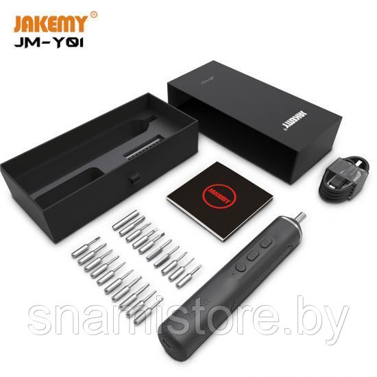 Аккумуляторная электрическая отвертка с набором сменных бит JAKEMY JM-Y01