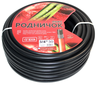 Шланг ПВХ полив. армир. "Родничок-Люкс" 3/4" 30м (черный)