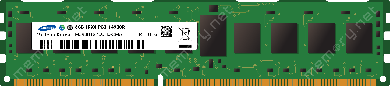 M393B1G70QH0-CMA Оперативная серверная память Samsung DDR3 8GB 1Rx4 1866Mhz ECC REG - фото 2 - id-p124710317