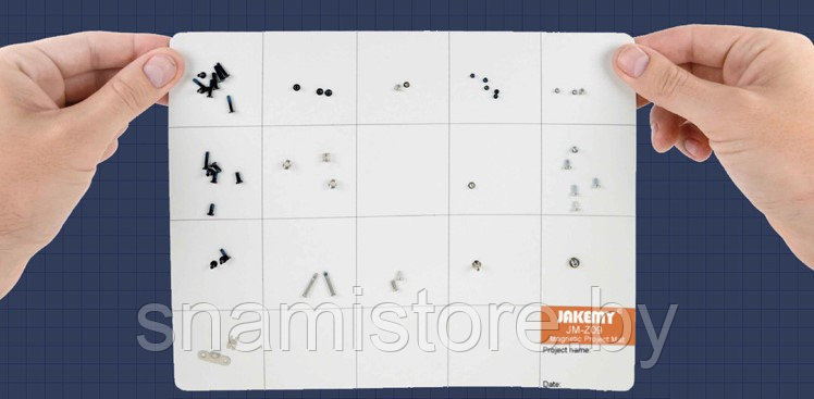 Магнитный коврик для запчастей и винтов JAKEMY JM-Z09, 20x25 см. - фото 4 - id-p124714198