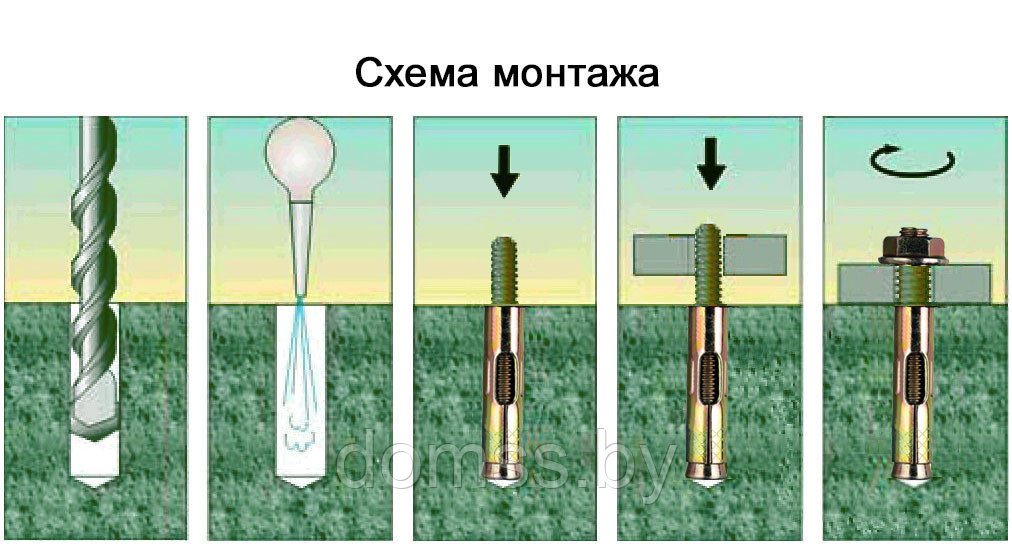 Анкерный болт с гайкой М10х12х150, желтый цинк - фото 4 - id-p124716948