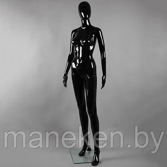 Манекен женский ростовой без лица, черный глянец FA-7B