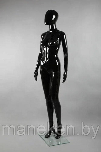 Манекен женский ростовой без лица, черный глянец FA-5B - фото 1 - id-p124721098