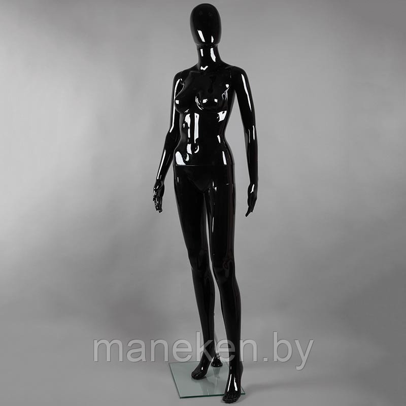 Манекен женский ростовой без лица, черный глянец FA-7B - фото 1 - id-p124724392