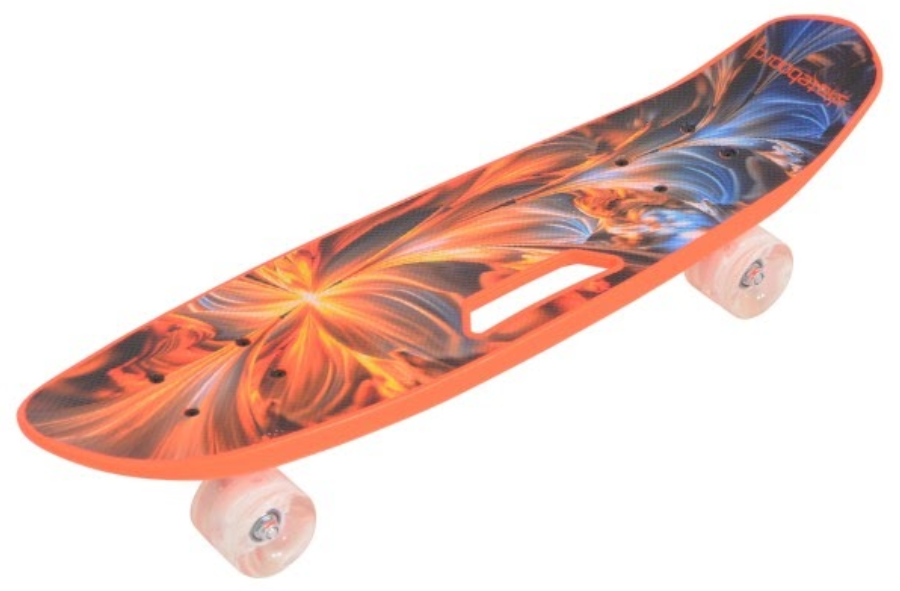 Скейтборд MicMax, оранжевый с принтом, арт.JP-128B3