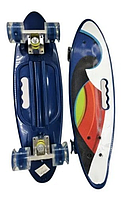 Скейтборд MicMax, синий с принтом, арт.JP-HB-314