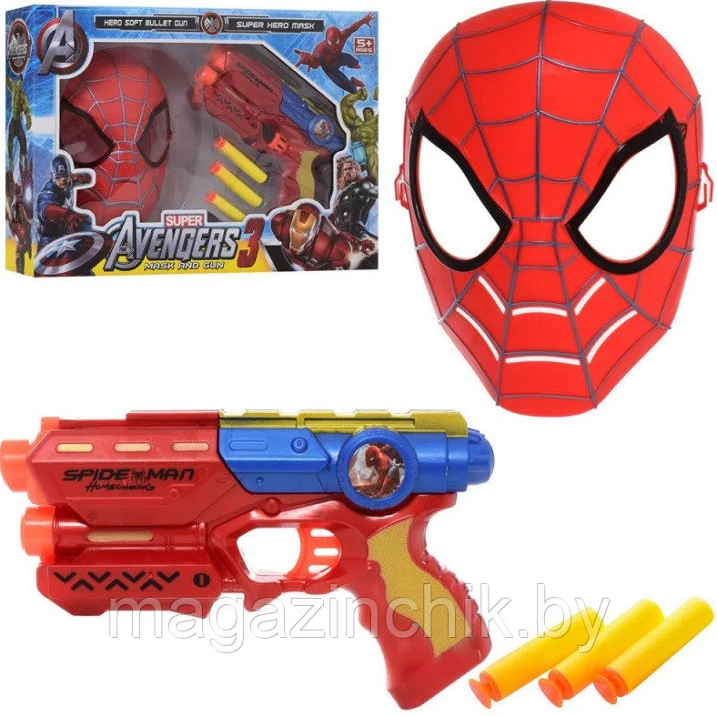 Игровой набор Avengers Человек-паук маска + бластер SS300634/MJ669-B01A