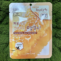 Тканевая маска для лица с маточным молочком 3W Clinic Fresh Royal Jelly Mask Sheet