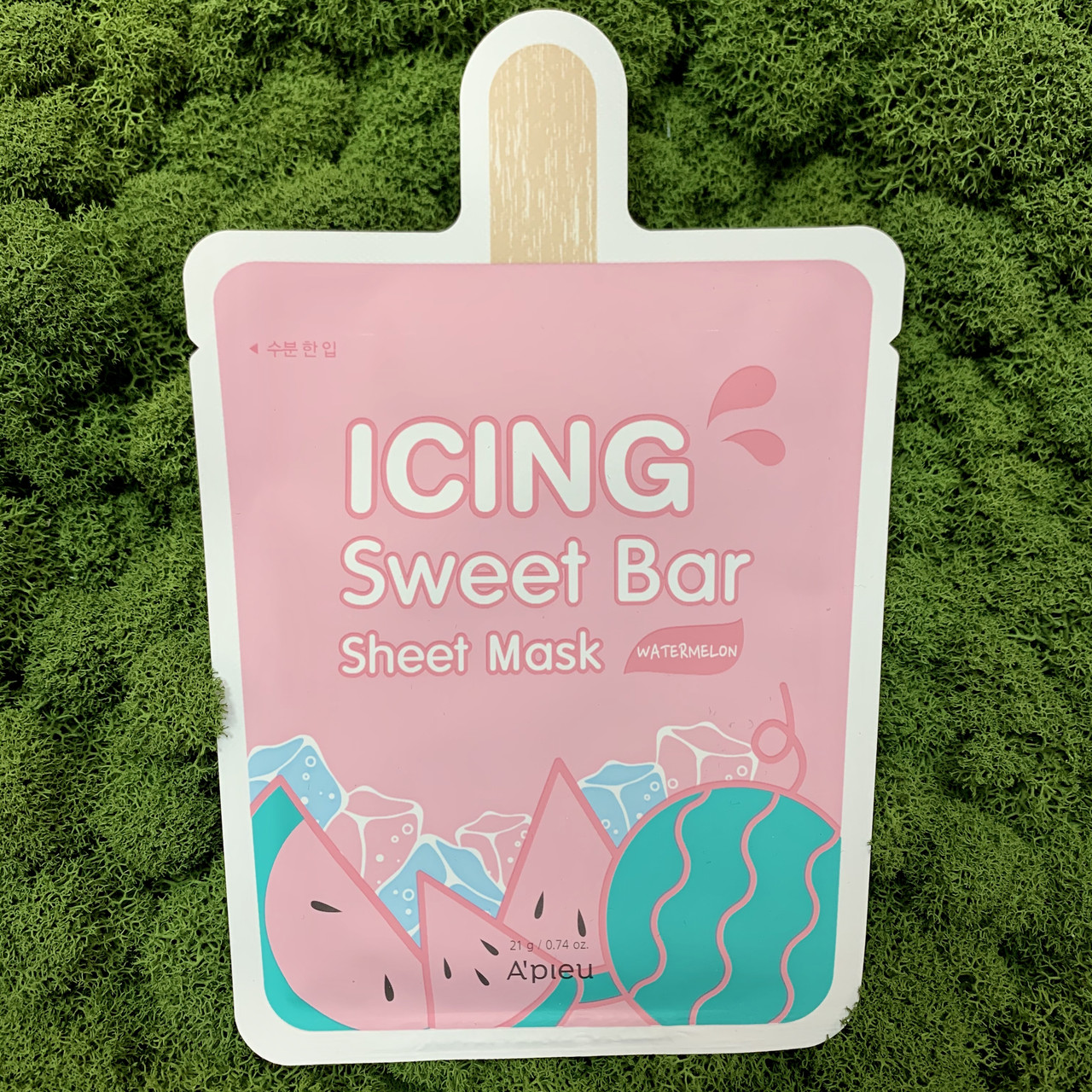 Тканевая маска для лица с экстрактом арбуза A'pieu Icing Sweet Bar Sheet Mask Watermelon - фото 1 - id-p124768962