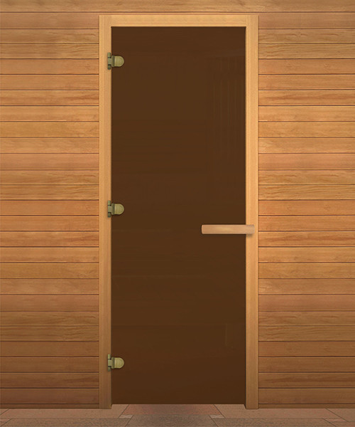 Стеклянная дверь 1900х700 матовая бронза 8мм 3петли (Осина) - фото 3 - id-p91406589