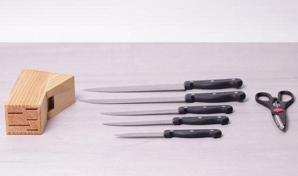Набор ножей на деревянной подставке Kamille КМ 5122 -