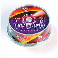 Диски DVD-RW VS, 4.7GB, 4x, Cake Box 25 (25 штук)