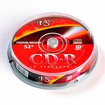Диски CD-R VS, 700MB, 52x, Cake Box 10 (10 штук)