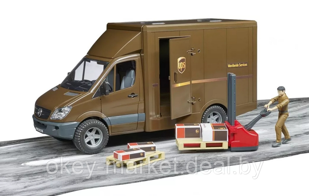 Игрушка Bruder Логистический фургон с погрузчиком Mercedes Benz Sprinter 02538 - фото 4 - id-p124844558