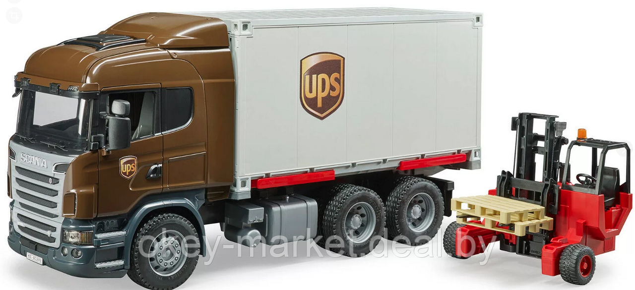 Игрушка Bruder Фургон UPS Scania с погрузчиком 03581 - фото 1 - id-p124844699