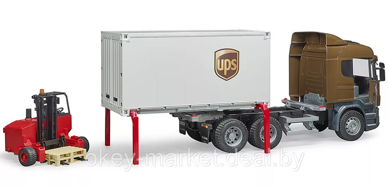 Игрушка Bruder Фургон UPS Scania с погрузчиком 03581 - фото 3 - id-p124844699