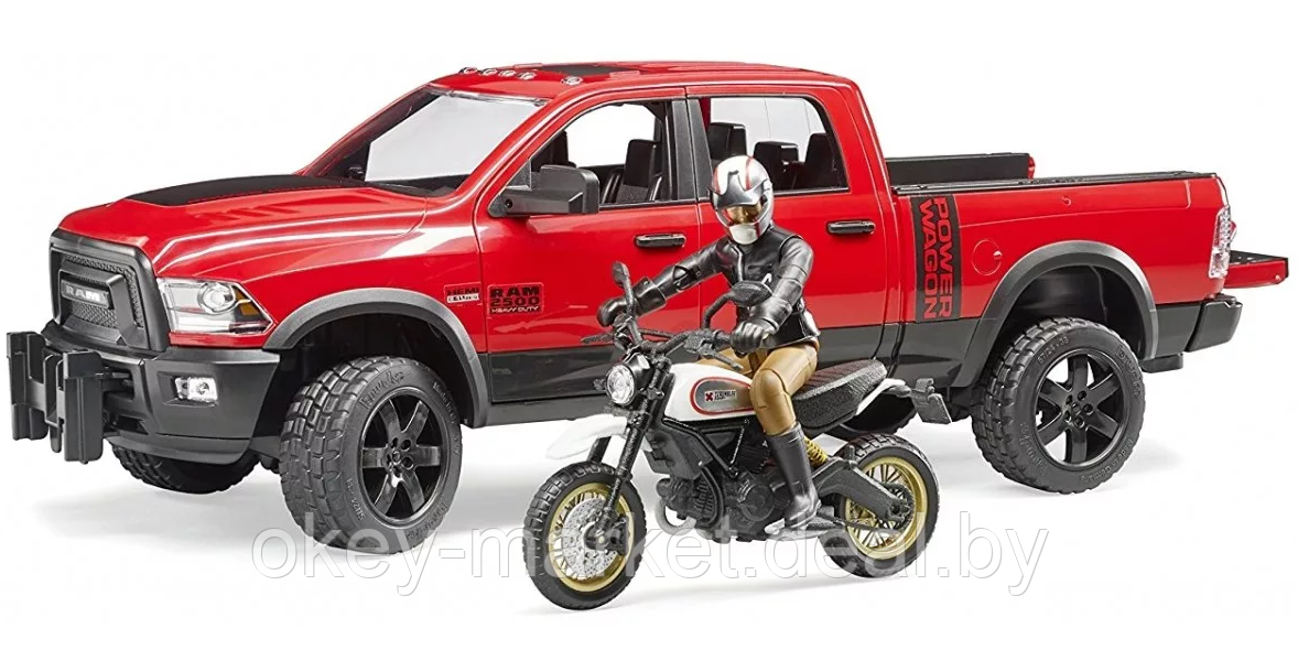 Игрушка Джип Dodge RAM 2500 с мотоциклом Ducati Bruder Брудер 02502 - фото 6 - id-p124848310