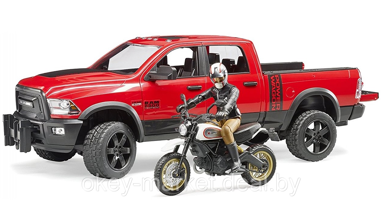 Игрушка Джип Dodge RAM 2500 с мотоциклом Ducati Bruder Брудер 02502 - фото 2 - id-p124848310