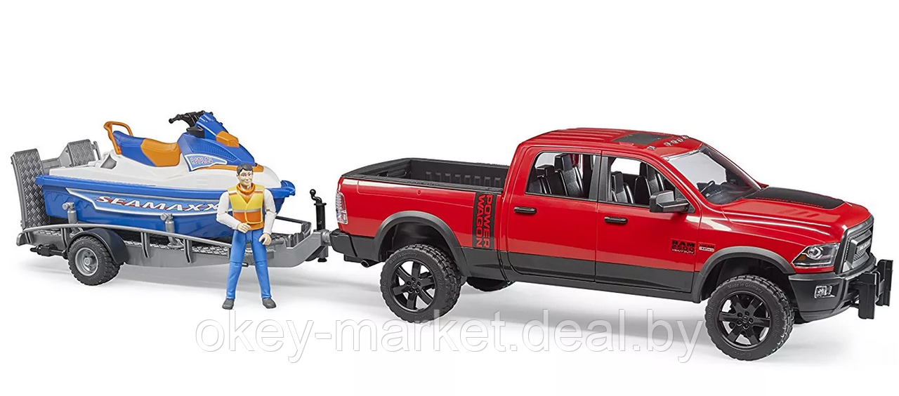 Игрушка Bruder Джип Dodge RAM 2500 с прицепом и гидроциклом 02503 - фото 2 - id-p124848620