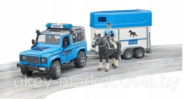 Игрушка Полицейский внедорожник Land Rover Defender с прицепом и фигурками Bruder 02588 - фото 5 - id-p124852785